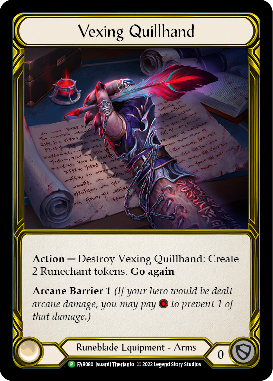 Vexing Quillhand (Golden) [FAB080] (Promo)  Cold Foil | Gam3 Escape