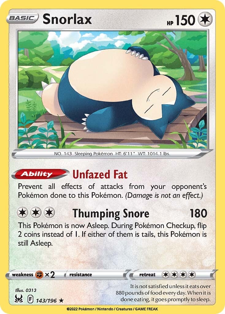 Snorlax (143/196) [Sword & Shield: Lost Origin] | Gam3 Escape