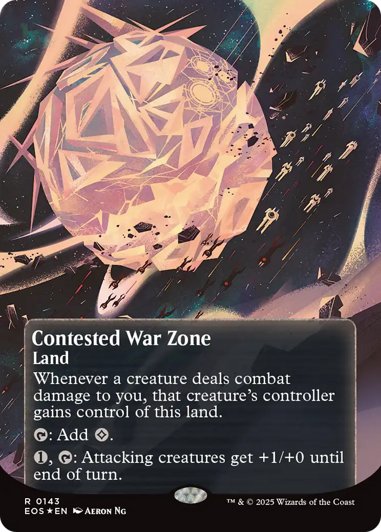 Contested War Zone (0143) (Borderless) (Galaxy Foil) [Edge of Eternities: Stellar Sights] | Gam3 Escape