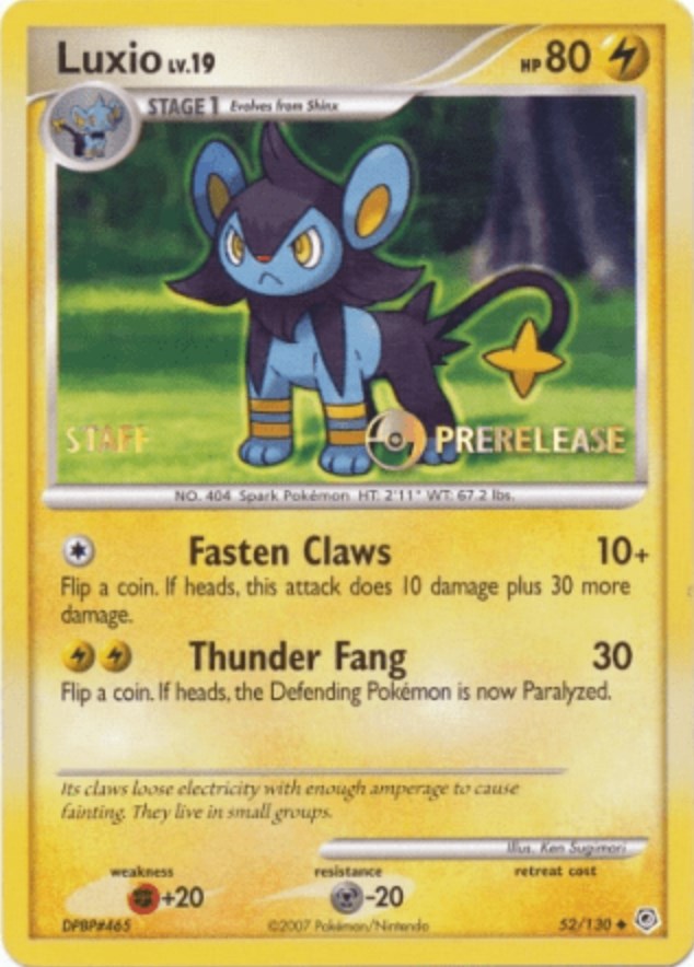 Luxio (52/130) (Prerelease Promo Staff) [Nintendo: Black Star Promos] | Gam3 Escape
