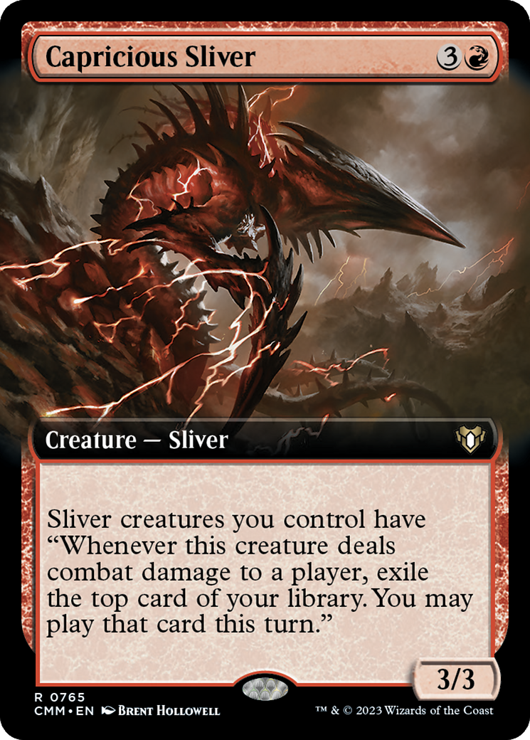 Capricious Sliver (Extended Art) [Commander Masters] | Gam3 Escape