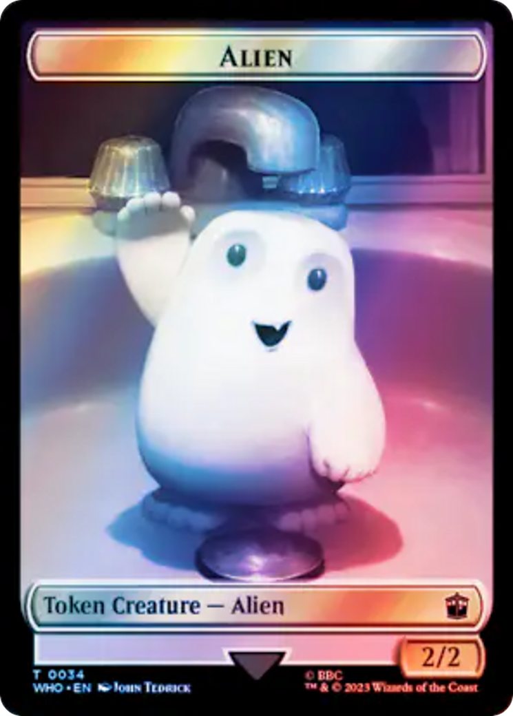 Alien // Alien Salamander Double-Sided Token (Surge Foil) [Doctor Who Tokens] | Gam3 Escape