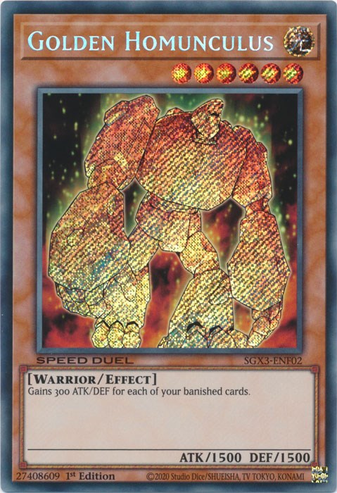 Golden Homunculus [SGX3-ENF02] Secret Rare | Gam3 Escape