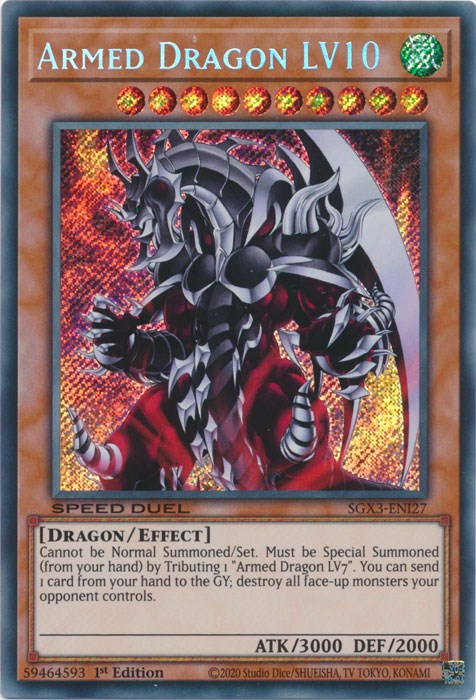 Armed Dragon LV10 [SGX3-ENI27] Secret Rare | Gam3 Escape