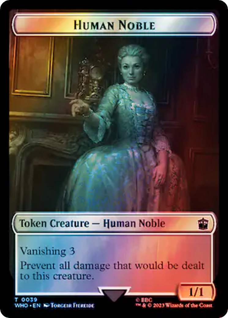 Human Noble // Treasure (0063) Double-Sided Token (Surge Foil) [Doctor Who Tokens] | Gam3 Escape