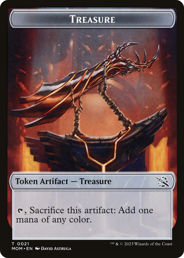 Treasure (21) // Teferi Akosa of Zhalfir Emblem Double-Sided Token [March of the Machine Tokens] | Gam3 Escape