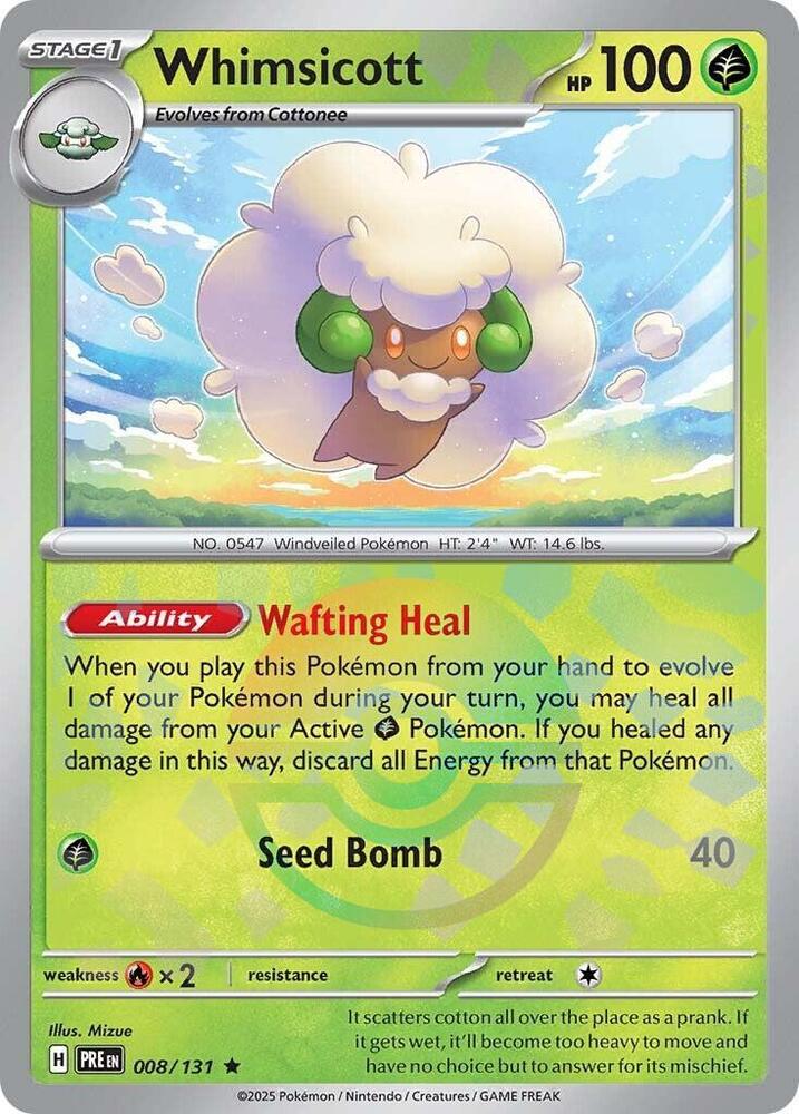 Whimsicott (008/131) (Poke Ball Pattern) [Scarlet & Violet: Prismatic Evolutions] | Gam3 Escape