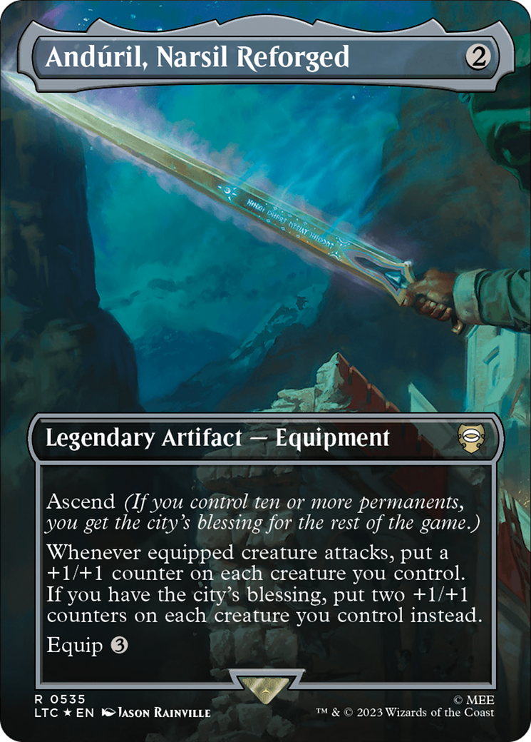 Anduril, Narsil Reforged (Borderless) (Surge Foil) [The Lord of the Rings: Tales of Middle-Earth Commander] | Gam3 Escape