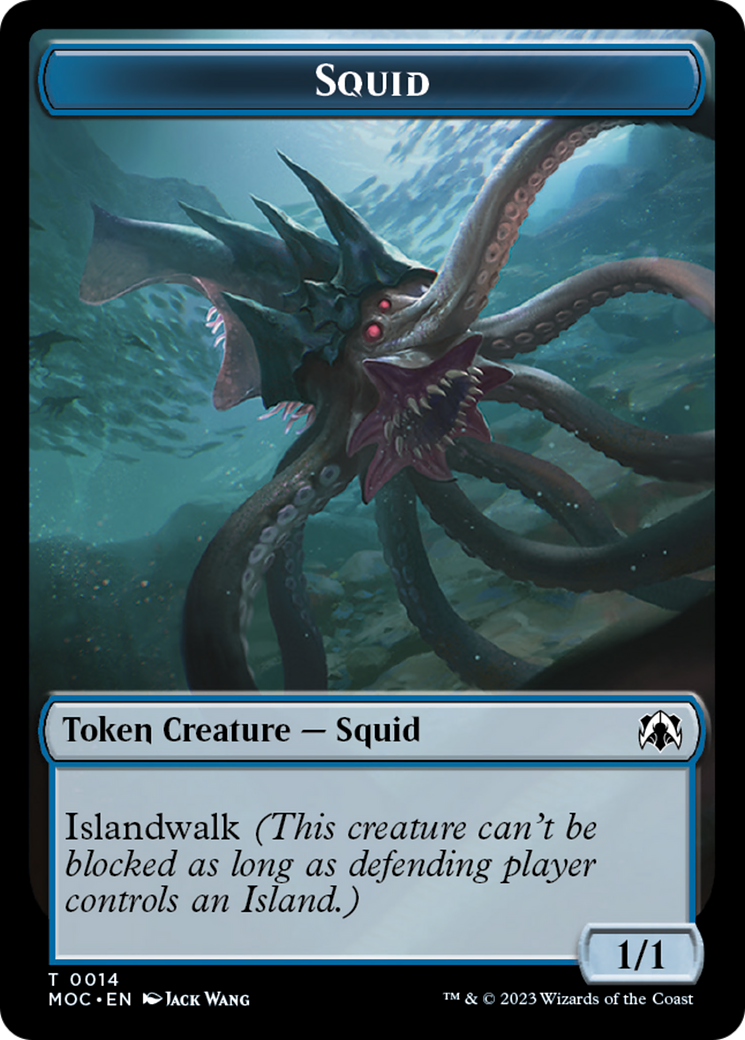 Squid // Human (26) Double-Sided Token [March of the Machine Commander Tokens] | Gam3 Escape