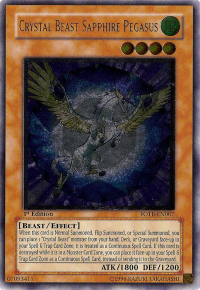 Crystal Beast Sapphire Pegasus [FOTB-EN007] Ultimate Rare | Gam3 Escape