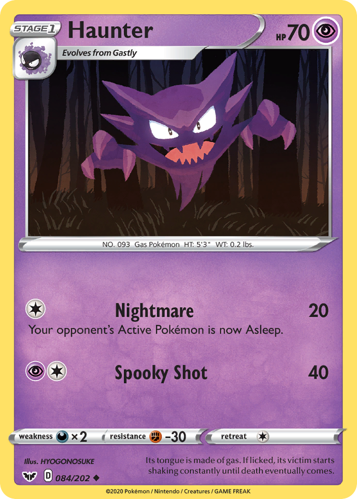 Haunter (084/202) [Sword & Shield: Base Set] | Gam3 Escape