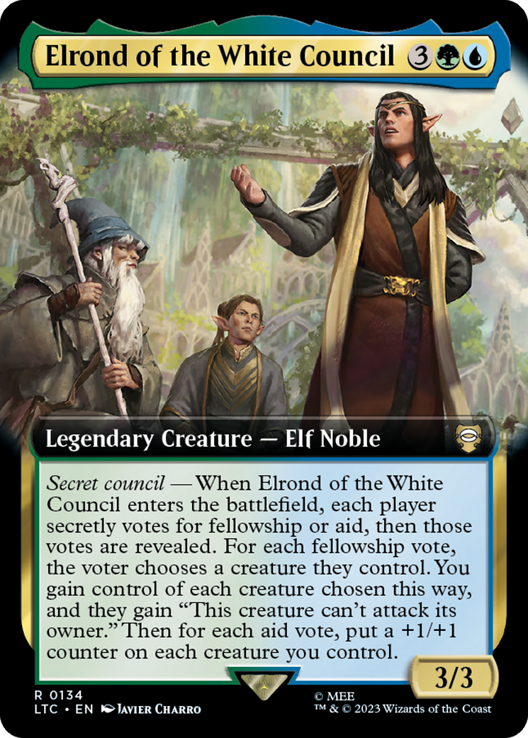 Elrond of the White Council (Extended Art) [The Lord of the Rings: Tales of Middle-Earth Commander] | Gam3 Escape