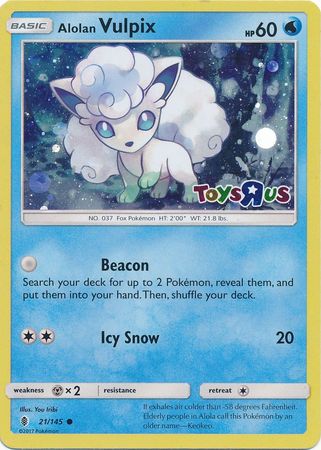 Alolan Vulpix (21/145) (Toys R Us Promo) [Sun & Moon: Guardians Rising] | Gam3 Escape