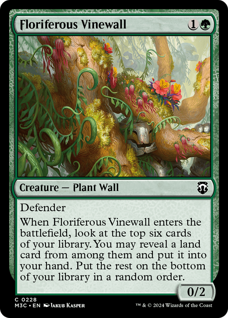 Floriferous Vinewall (Ripple Foil) [Modern Horizons 3 Commander] | Gam3 Escape