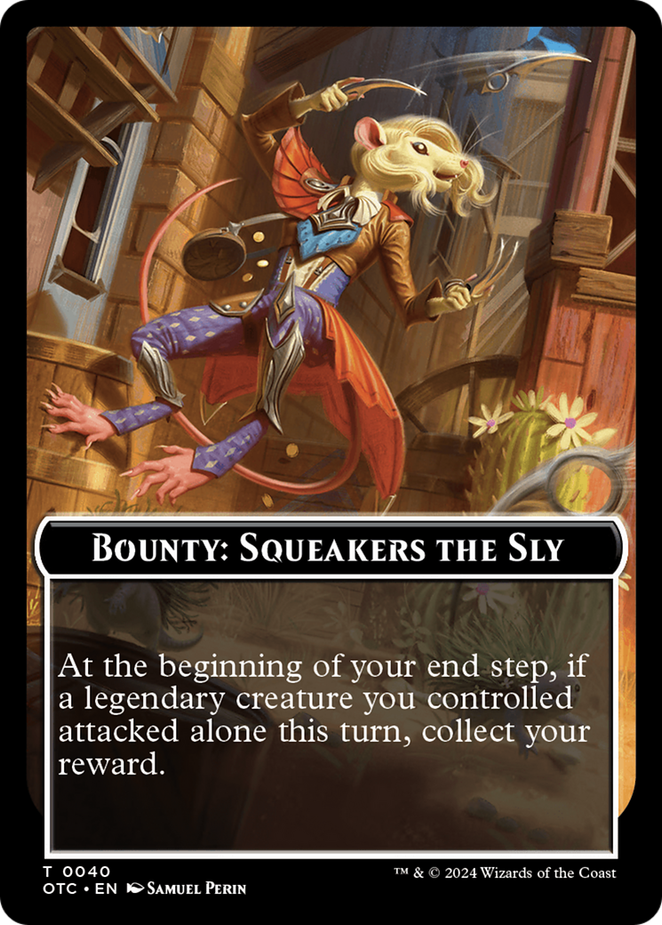 Bounty: Squeakers the Sly // Bounty Rules Double-Sided Token [Outlaws of Thunder Junction Commander Tokens] | Gam3 Escape