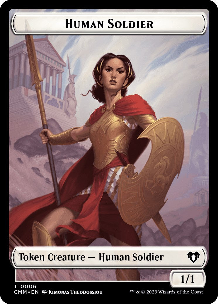 Human Soldier // Dragon (0021) Double-Sided Token [Commander Masters Tokens] | Gam3 Escape