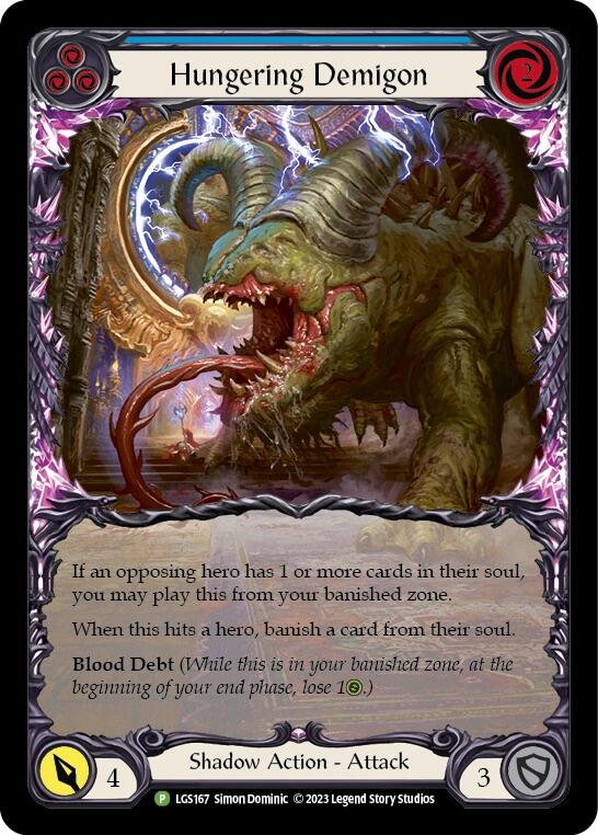 Hungering Demigon (Blue) [LGS167] (Promo)  Rainbow Foil | Gam3 Escape