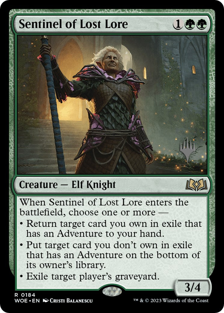 Sentinel of Lost Lore (Promo Pack) [Wilds of Eldraine Promos] | Gam3 Escape