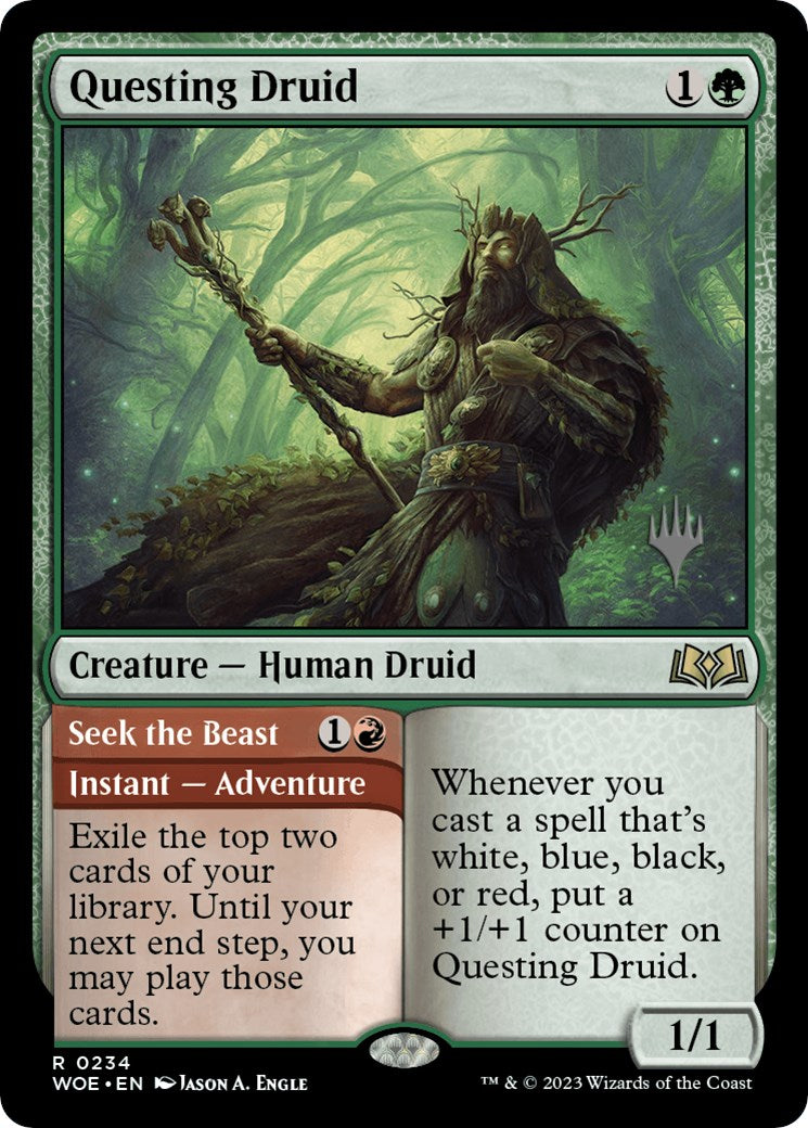Questing Druid (Promo Pack) [Wilds of Eldraine Promos] | Gam3 Escape