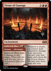 Virtue of Courage //Embereth Blaze (Promo Pack) [Wilds of Eldraine Promos] | Gam3 Escape