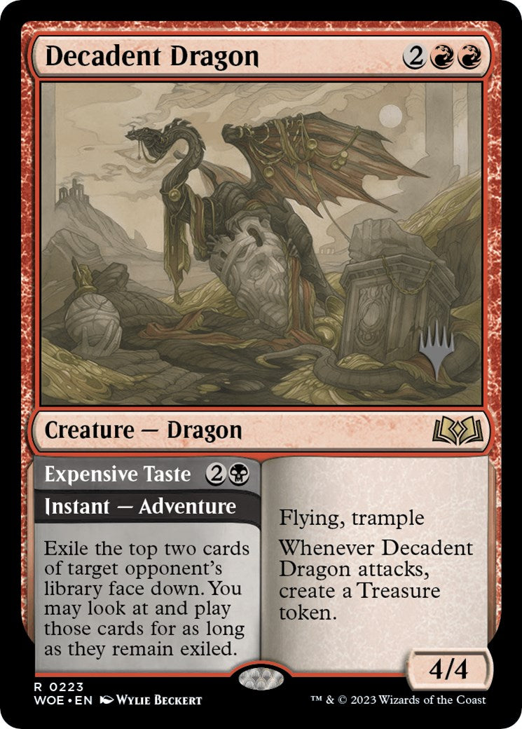 Decadent Dragon // Expensive Taste (Promo Pack) [Wilds of Eldraine Promos] | Gam3 Escape