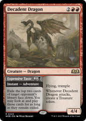 Decadent Dragon // Expensive Taste (Promo Pack) [Wilds of Eldraine Promos] | Gam3 Escape