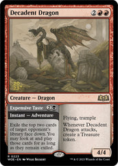 Decadent Dragon // Expensive Taste (Promo Pack) [Wilds of Eldraine Promos] | Gam3 Escape