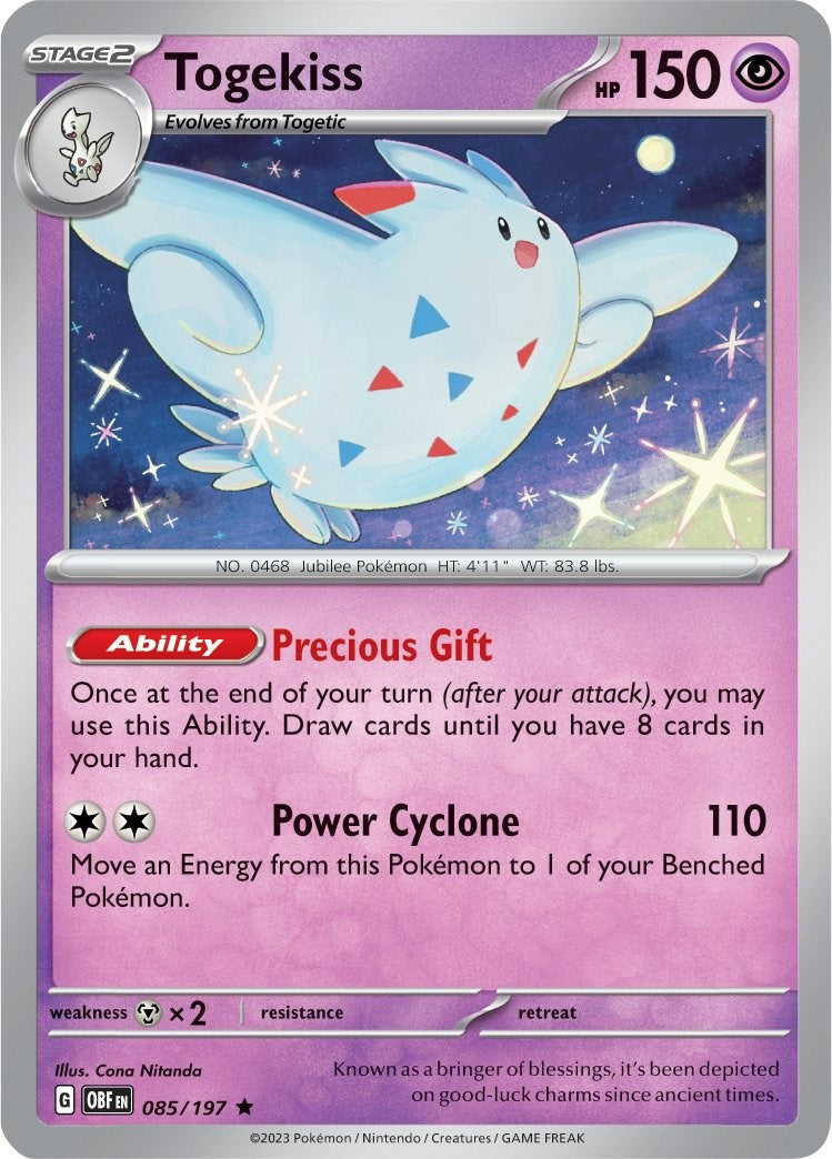 Togekiss (085/197) (Theme Deck Exclusive) [Scarlet & Violet: Obsidian Flames] | Gam3 Escape