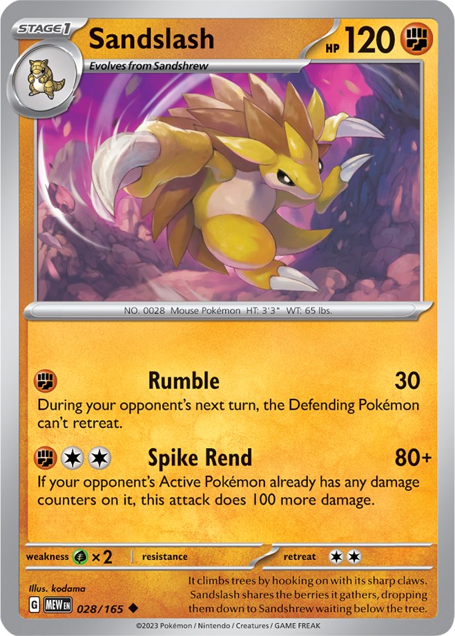 Sandslash (028/165) [Scarlet & Violet: 151] | Gam3 Escape