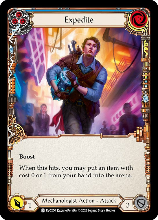 Expedite (Blue) [EVO200] (Bright Lights)  Rainbow Foil | Gam3 Escape