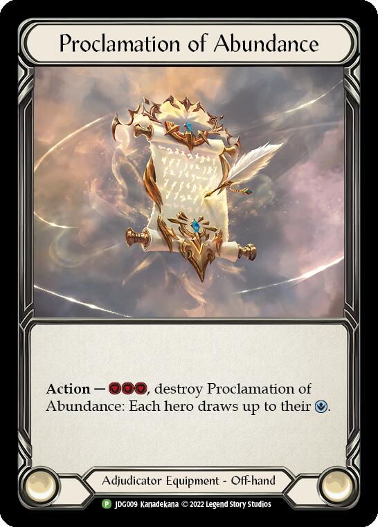 Proclamation of Abundance [JDG009] (Promo)  Cold Foil | Gam3 Escape