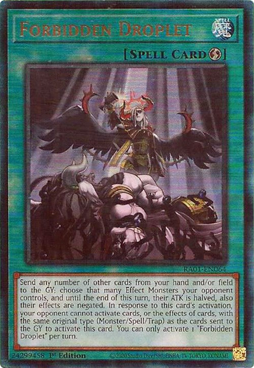 Forbidden Droplet [RA01-EN064] Prismatic Ultimate Rare | Gam3 Escape