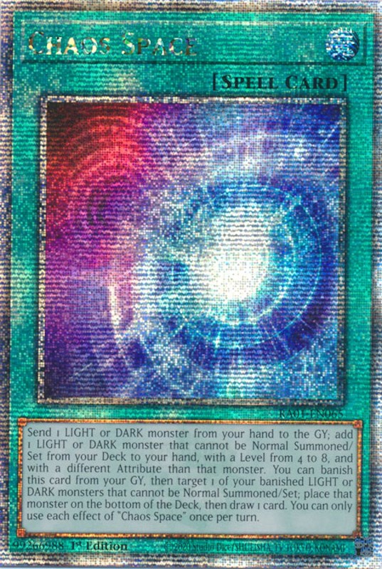 Chaos Space [RA01-EN065] Quarter Century Secret Rare | Gam3 Escape