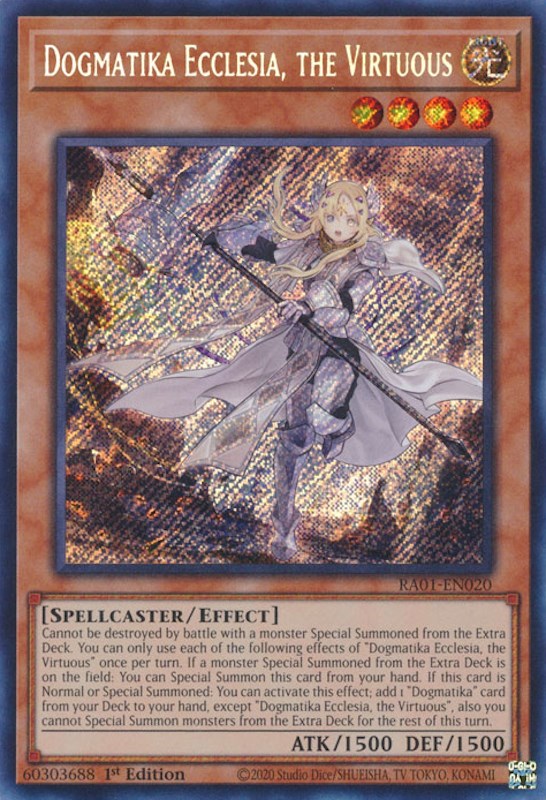 Dogmatika Ecclesia, the Virtuous [RA01-EN020] Secret Rare | Gam3 Escape