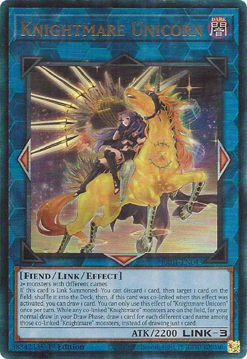 Knightmare Unicorn (Alternate Art) [RA01-EN043] Prismatic Ultimate Rare | Gam3 Escape