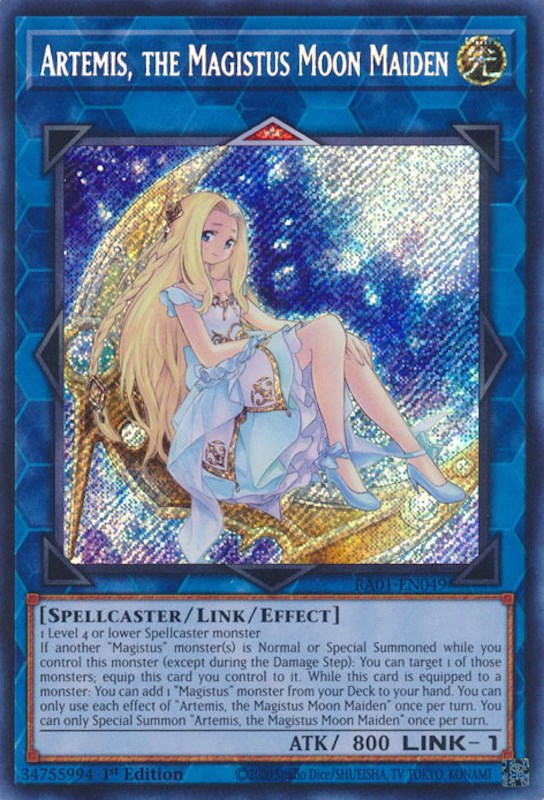 Artemis, the Magistus Moon Maiden [RA01-EN049] Secret Rare | Gam3 Escape