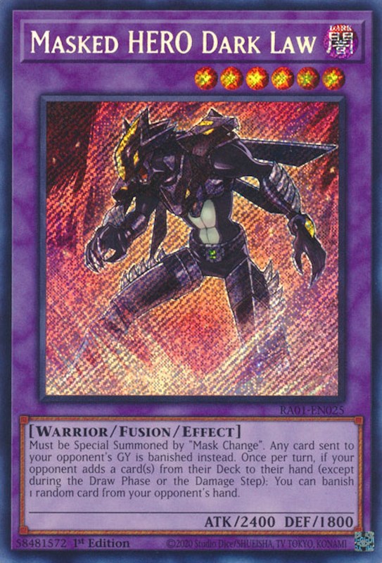 Masked HERO Dark Law [RA01-EN025] Secret Rare | Gam3 Escape