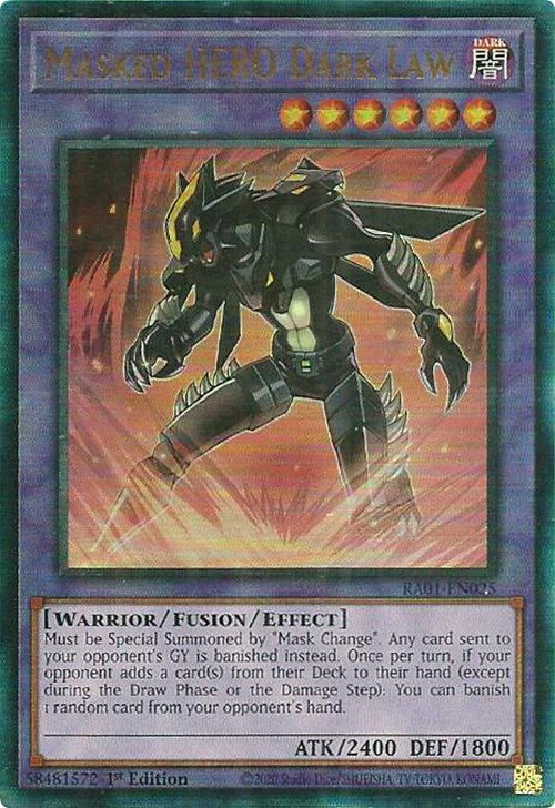 Masked HERO Dark Law [RA01-EN025] Prismatic Ultimate Rare | Gam3 Escape