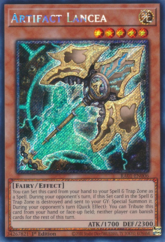 Artifact Lancea [RA01-EN006] Platinum Secret Rare | Gam3 Escape