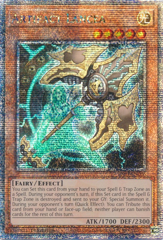 Artifact Lancea [RA01-EN006] Quarter Century Secret Rare | Gam3 Escape