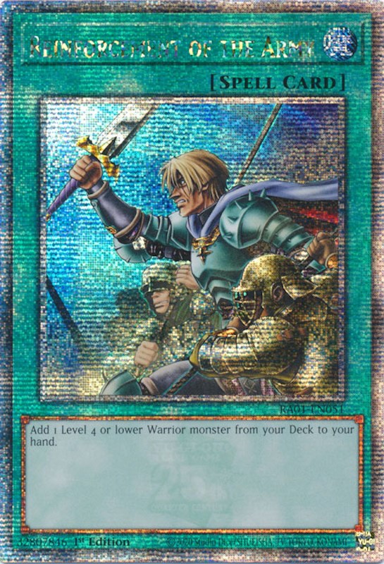 Reinforcement of the Army [RA01-EN051] Quarter Century Secret Rare | Gam3 Escape