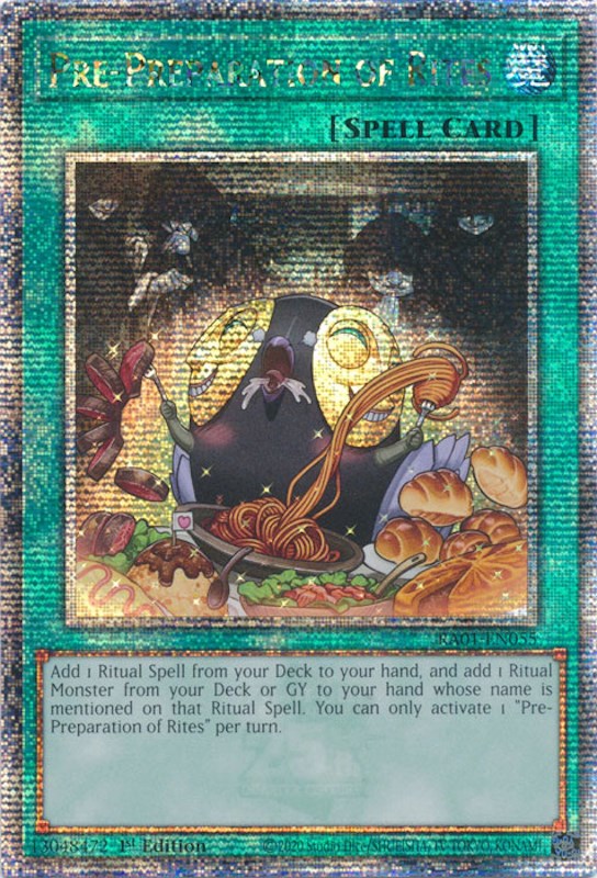 Pre-Preparation of Rites [RA01-EN055] Quarter Century Secret Rare | Gam3 Escape