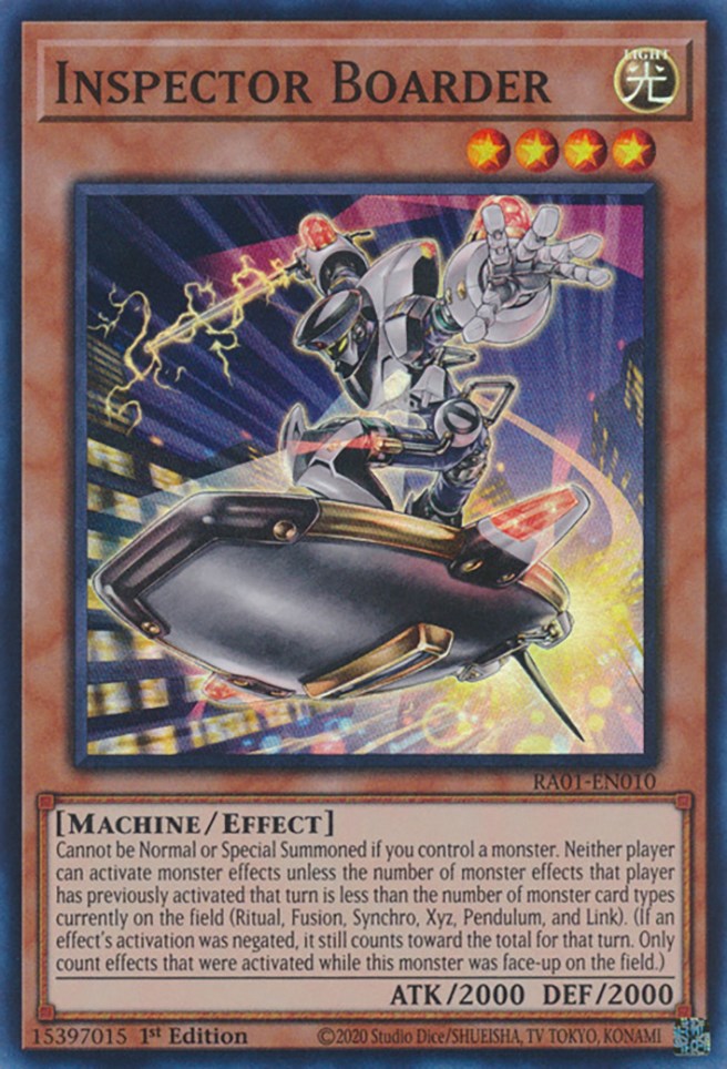 Inspector Boarder [RA01-EN010] Super Rare | Gam3 Escape