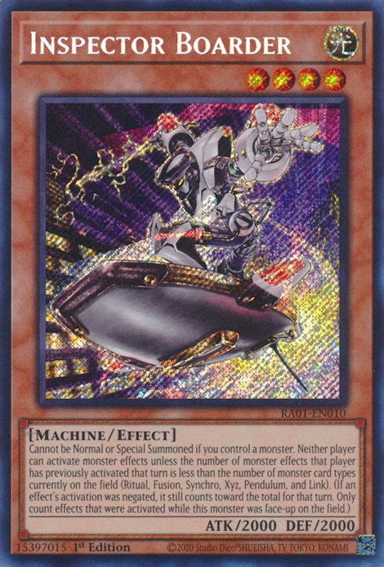 Inspector Boarder [RA01-EN010] Secret Rare | Gam3 Escape