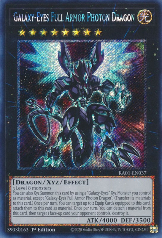 Galaxy-Eyes Full Armor Photon Dragon [RA01-EN037] Platinum Secret Rare | Gam3 Escape