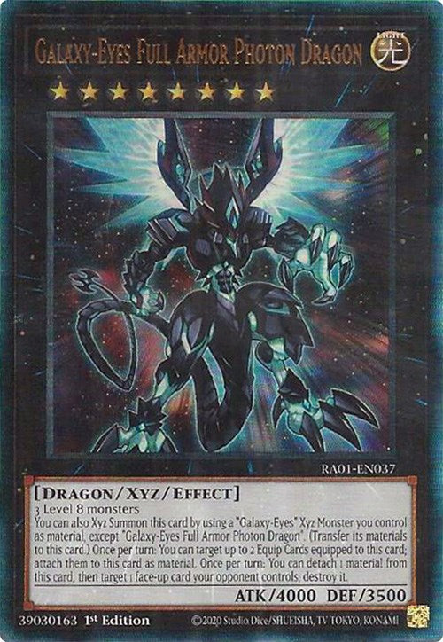 Galaxy-Eyes Full Armor Photon Dragon [RA01-EN037] Prismatic Ultimate Rare | Gam3 Escape