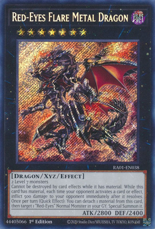 Red-Eyes Flare Metal Dragon [RA01-EN038] Secret Rare | Gam3 Escape