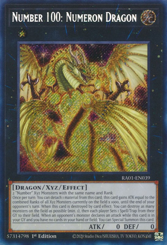 Number 100: Numeron Dragon [RA01-EN039] Secret Rare | Gam3 Escape