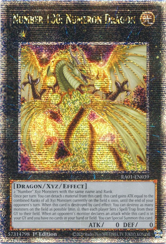 Number 100: Numeron Dragon [RA01-EN039] Quarter Century Secret Rare | Gam3 Escape