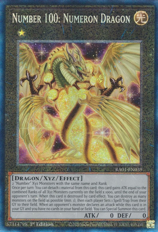 Number 100: Numeron Dragon [RA01-EN039] Prismatic Collector's Rare | Gam3 Escape